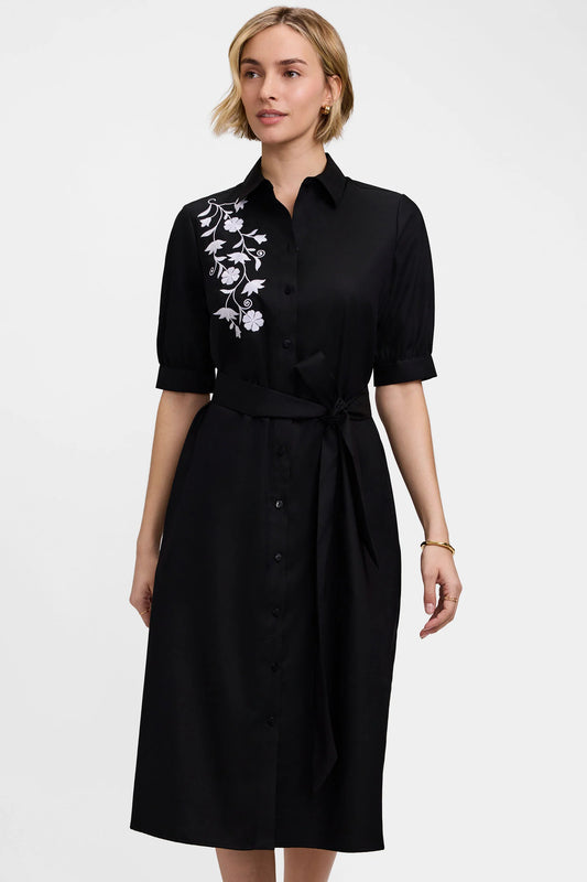 Esther Floral Embroidery Elbow Sleeve Dress