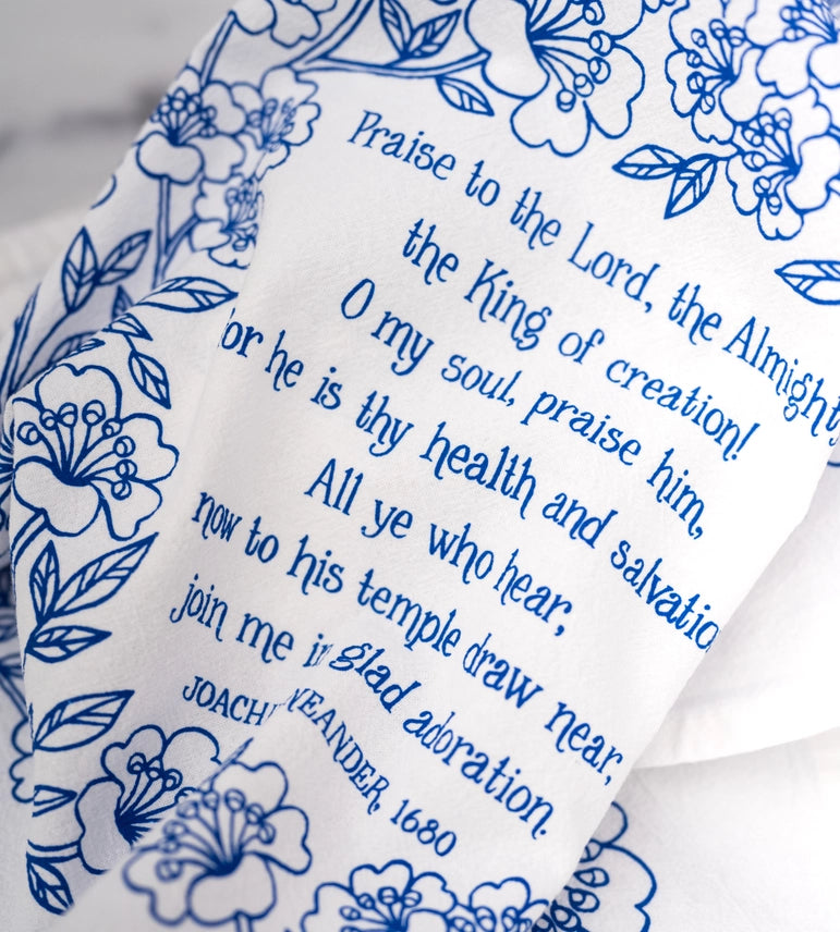 Praise To the Lord Hymn Tea Towel