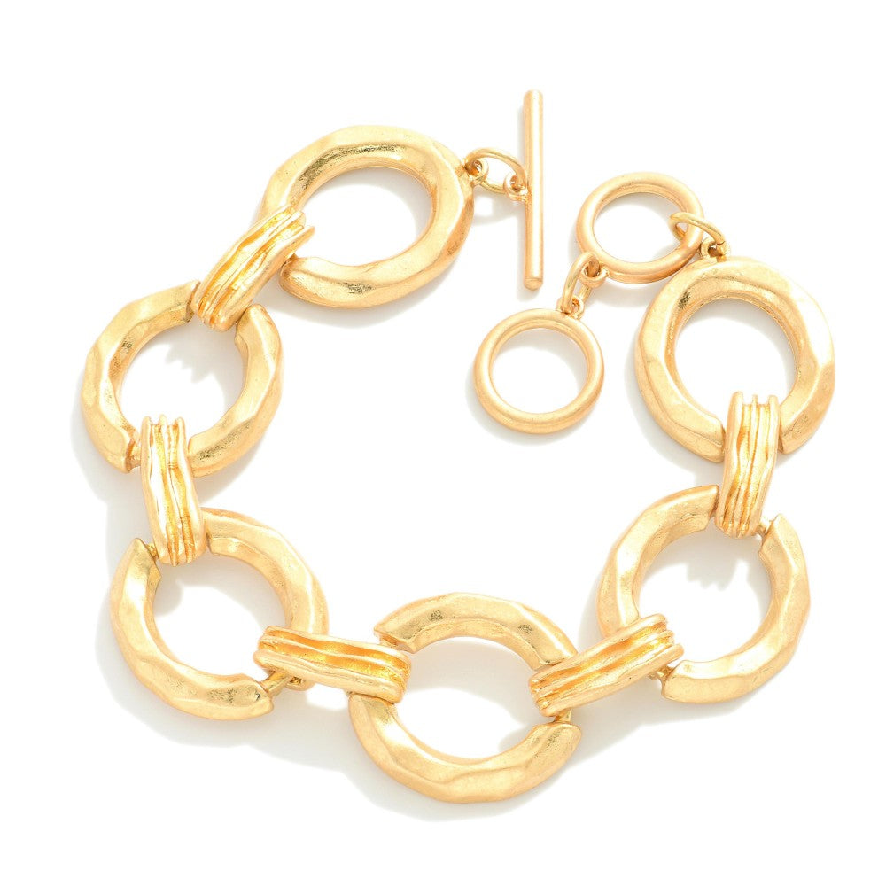 Hollow Chain Link T-Bar Bracelet