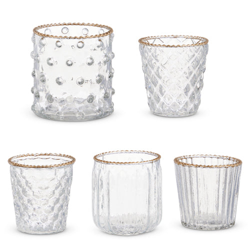 Gold Rim Glass Votives