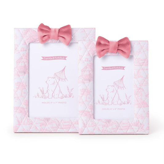 Pink Animal Toile Quilted Photo Frames