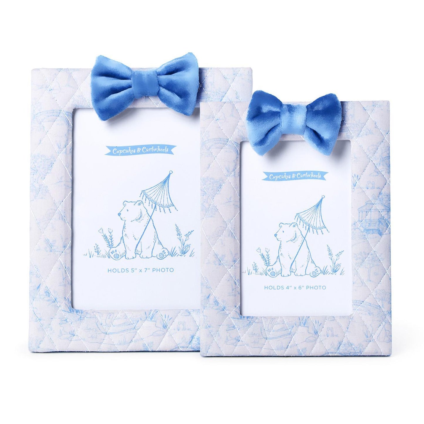 Blue Animal Toile Quilted Photo Frames