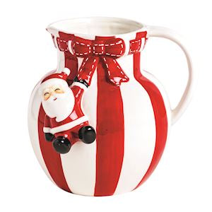 Santa Bow Stripe Pitcher