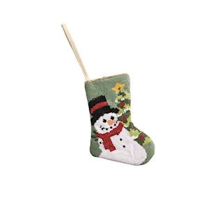 Snowman Needle Point Mini Stocking