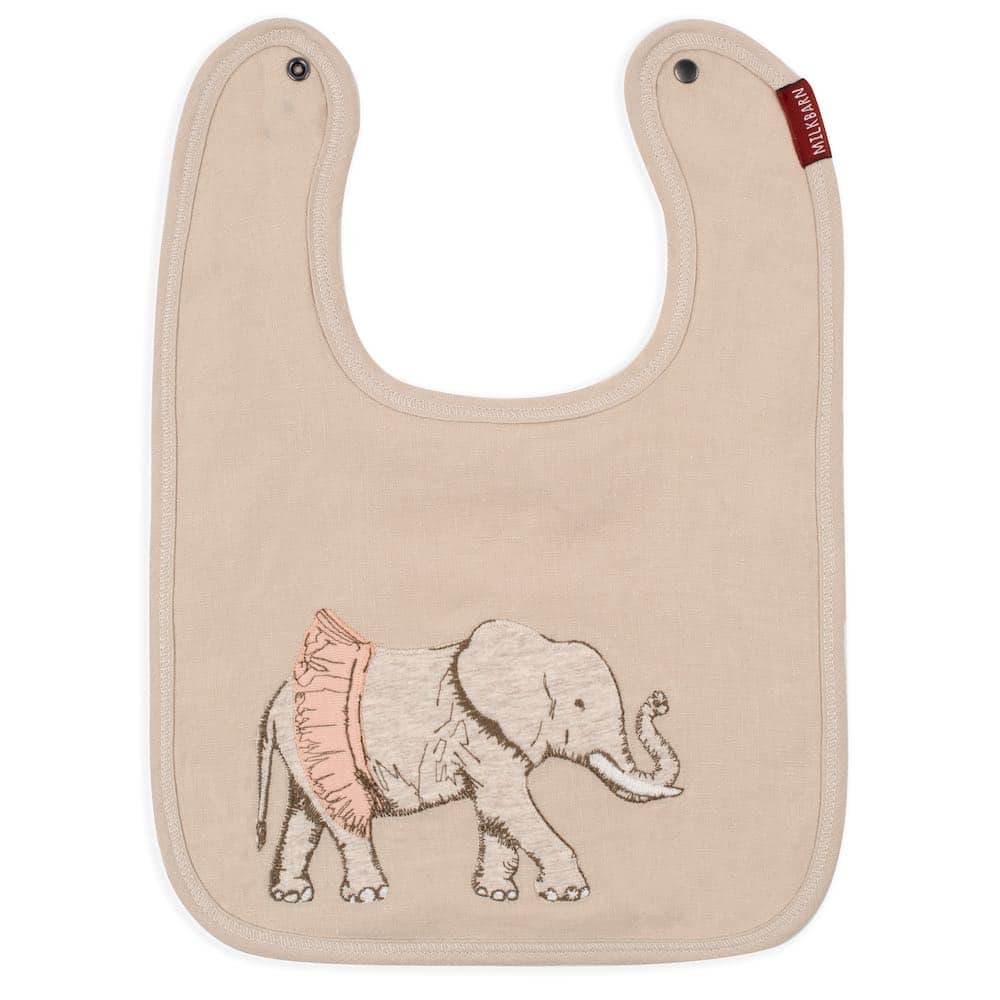 Linen Bib- Tutu Elephant