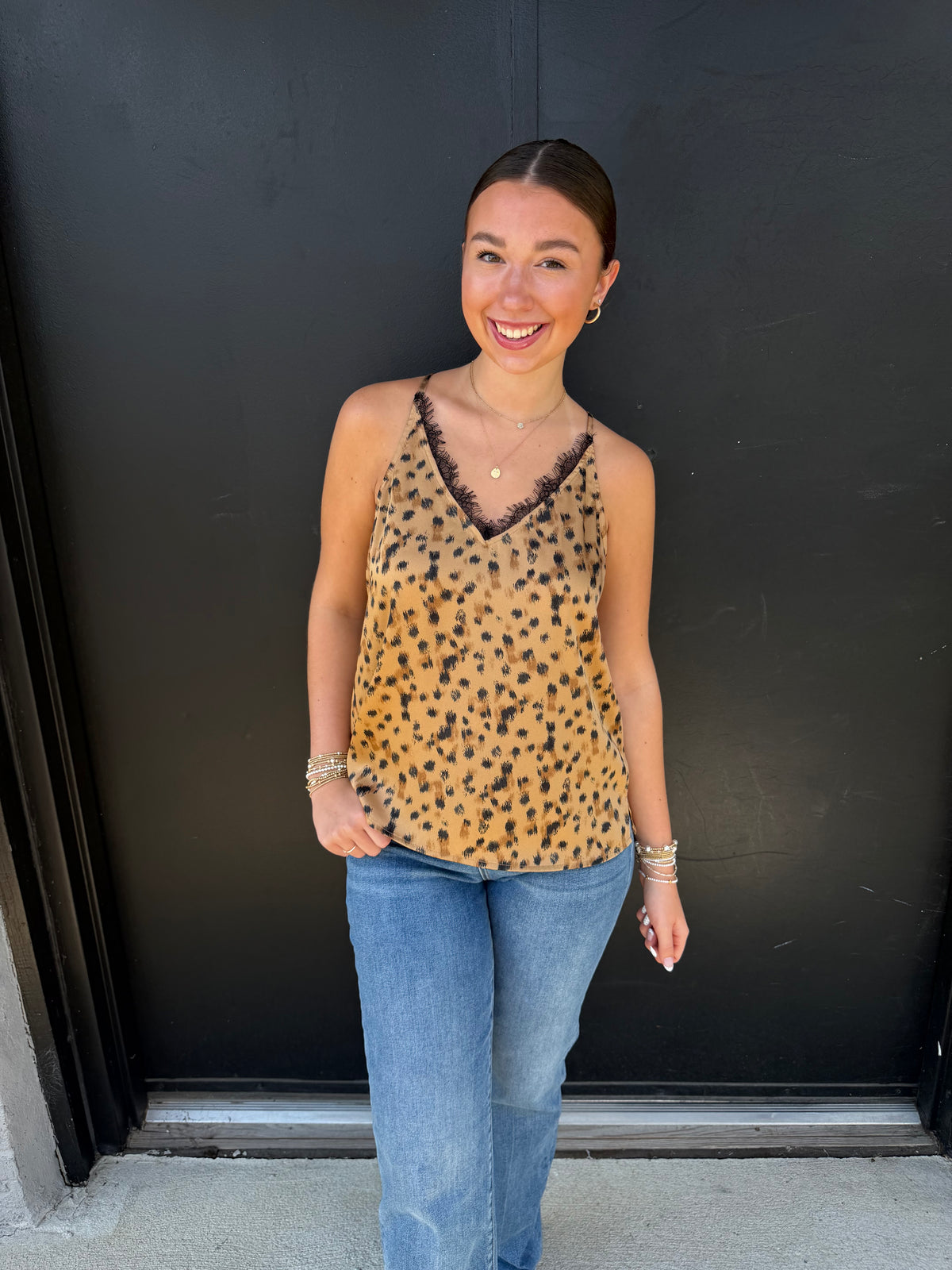 Leopard Lace Cami Top