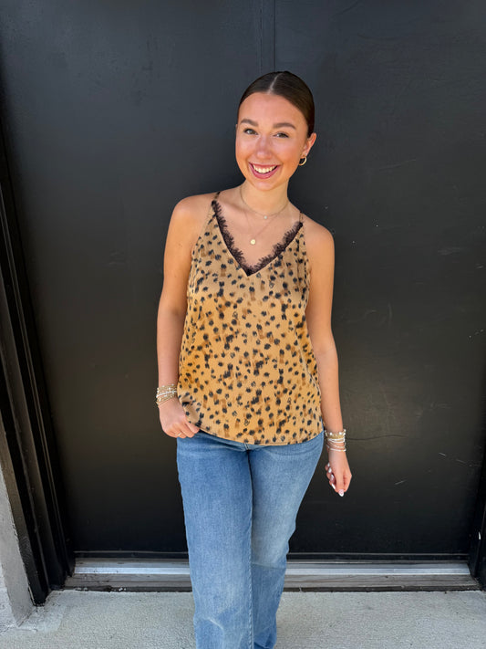 Leopard Lace Cami Top