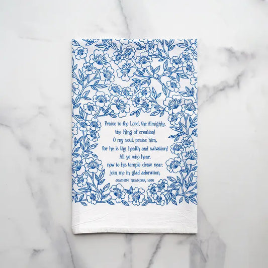 Praise To the Lord Hymn Tea Towel