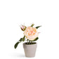 Countryside Green Cachepot w/ Potted Faux Roses