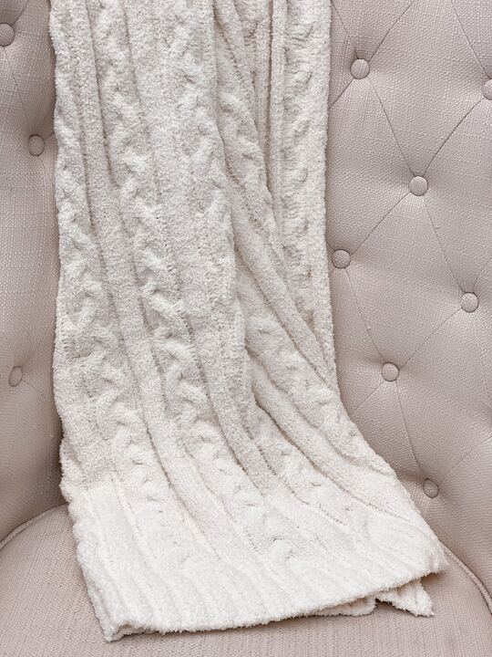 Braided Cable Knit Luxury Throw Blanket