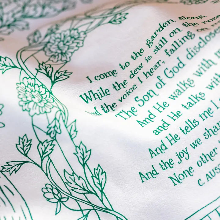 In the Garden Gospel Song Hymn Tea Towel