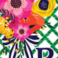 Monogrammed Garden Flag- Floral Lattice
