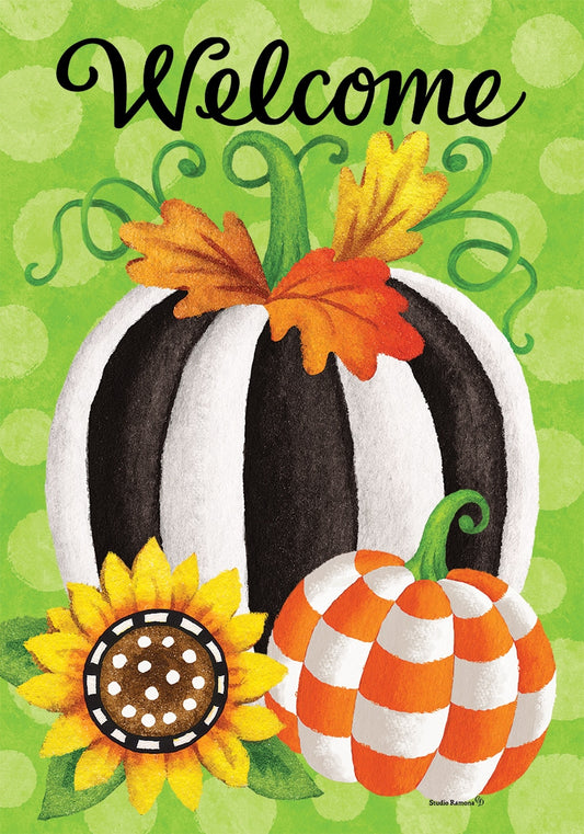 Garden Flag- Striped Pumpkins