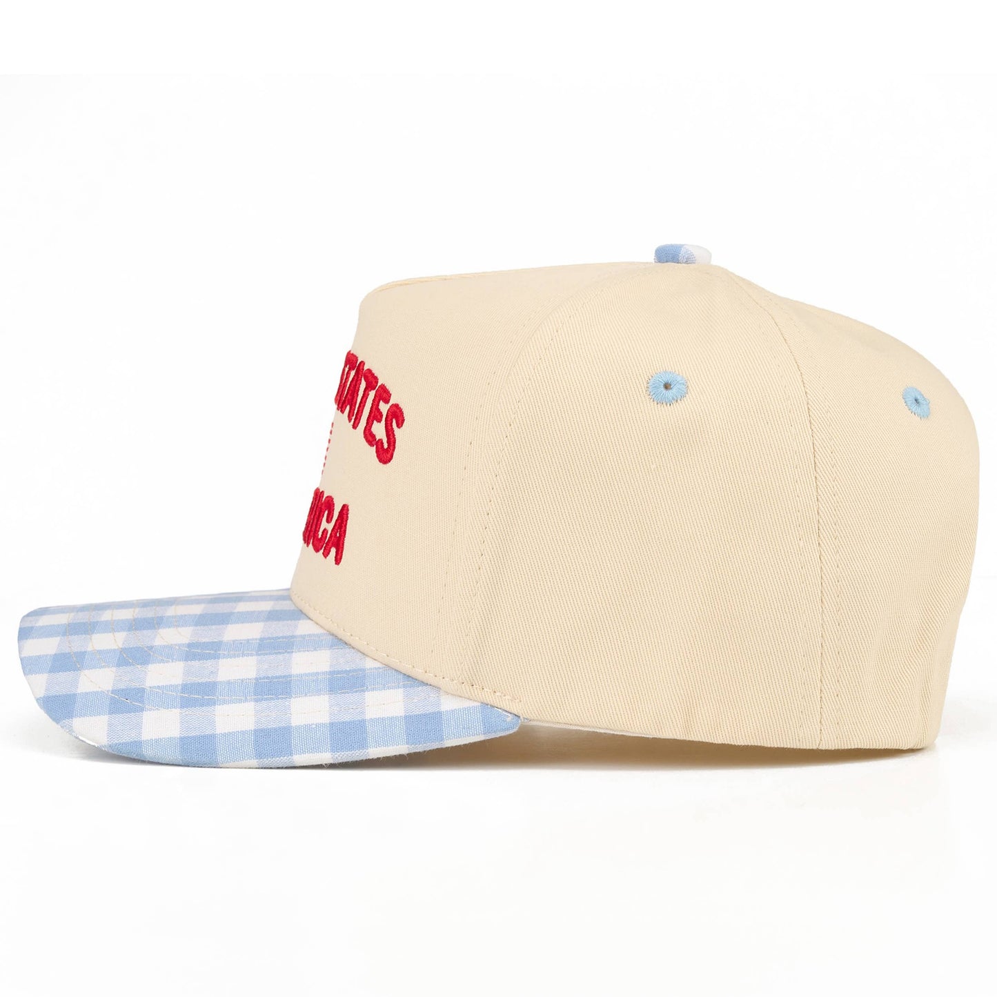 Gingham UNITED STATES OF AMERICA on Two Tone Trucker Hat