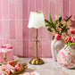 Golden Bow LED Portable Cordless Table Lamp with Fabric Lamp Shade in Gift Box
