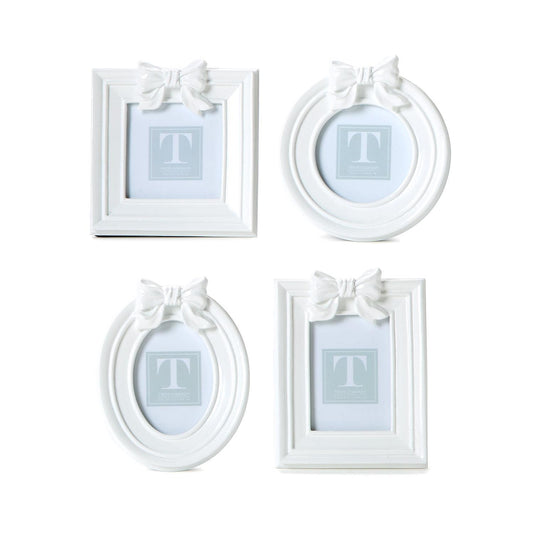 White Mini Photo Frame with Accent Bow