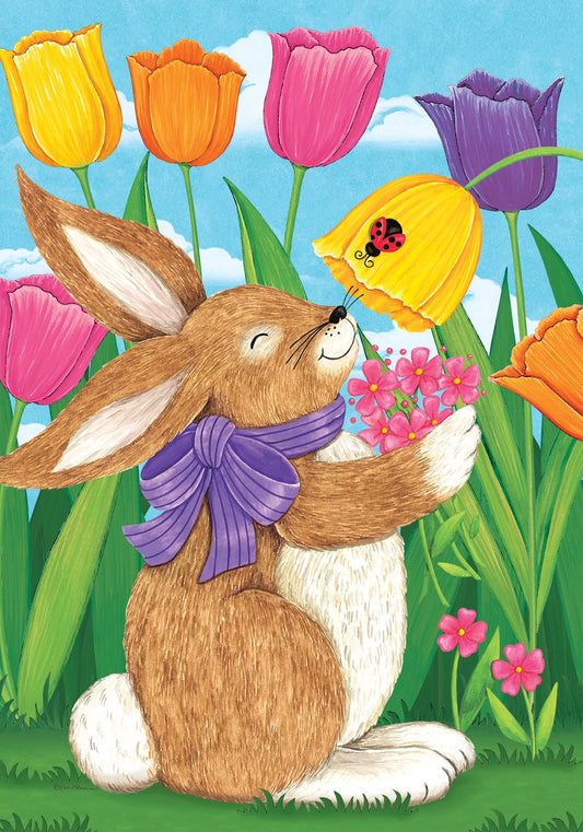 Garden Flag- Tulip Bunnies