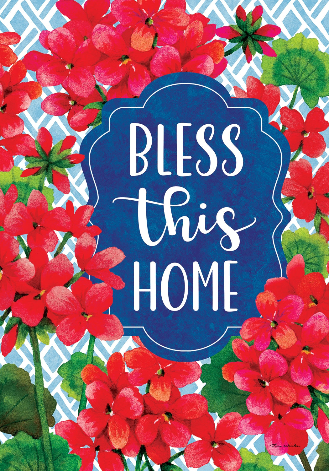 Garden Flag- Blessed Geraniums