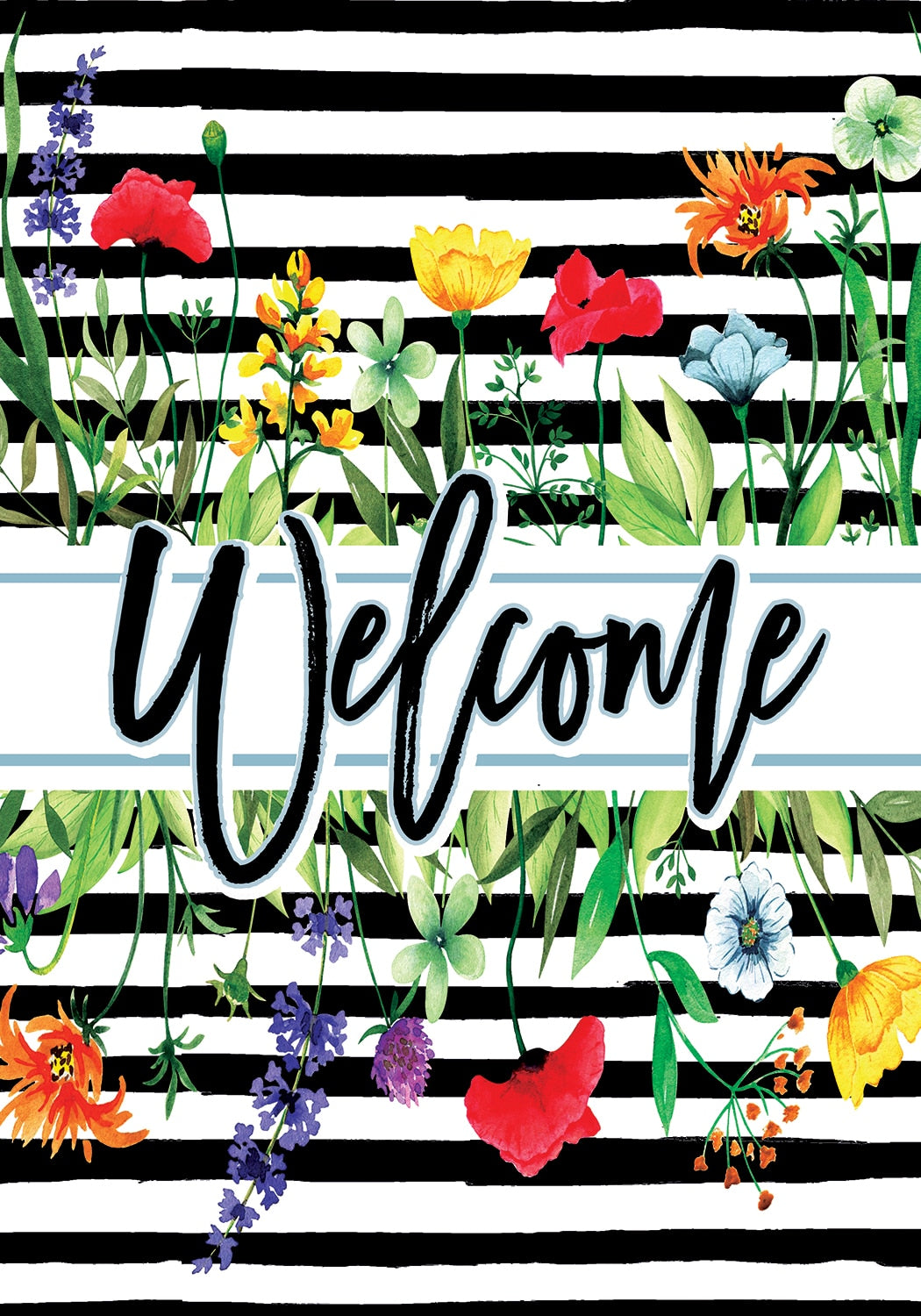 Garden Flag- Wildflower Stripes