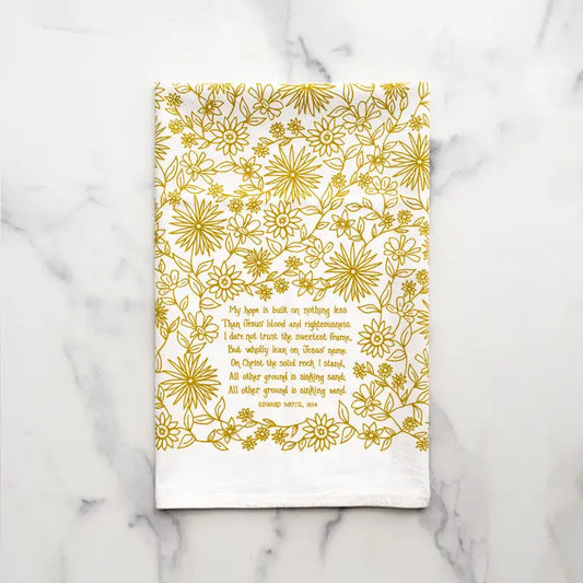 My Hope Is Built Hymn Tea Towel