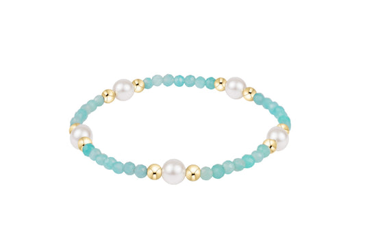 Enewton - Purpose Pearl Gemstone 4mm Gold Bead Bracelet