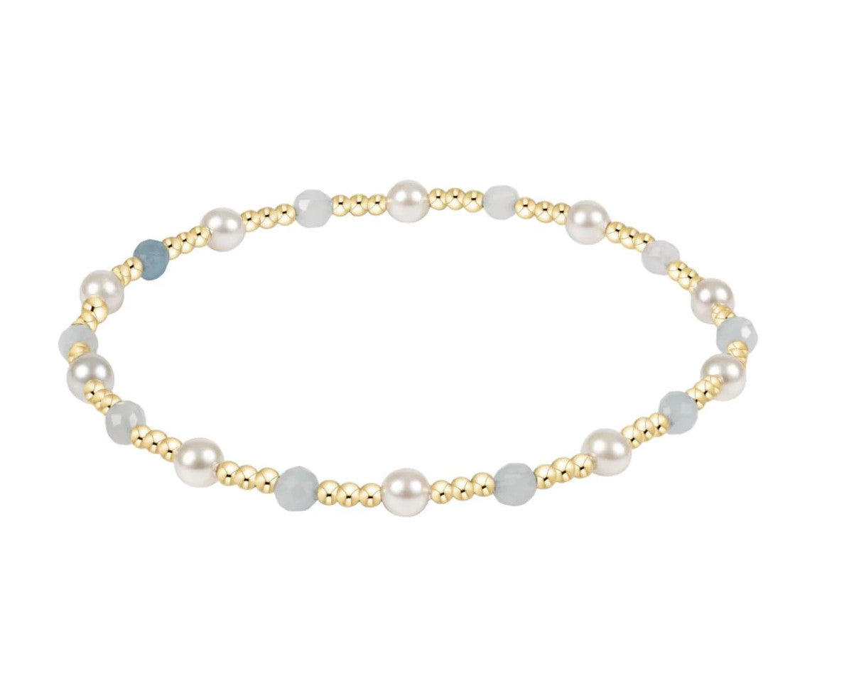 Enewton - Pearl Sincerity Gemstone 4mm Gold Bead Bracelet