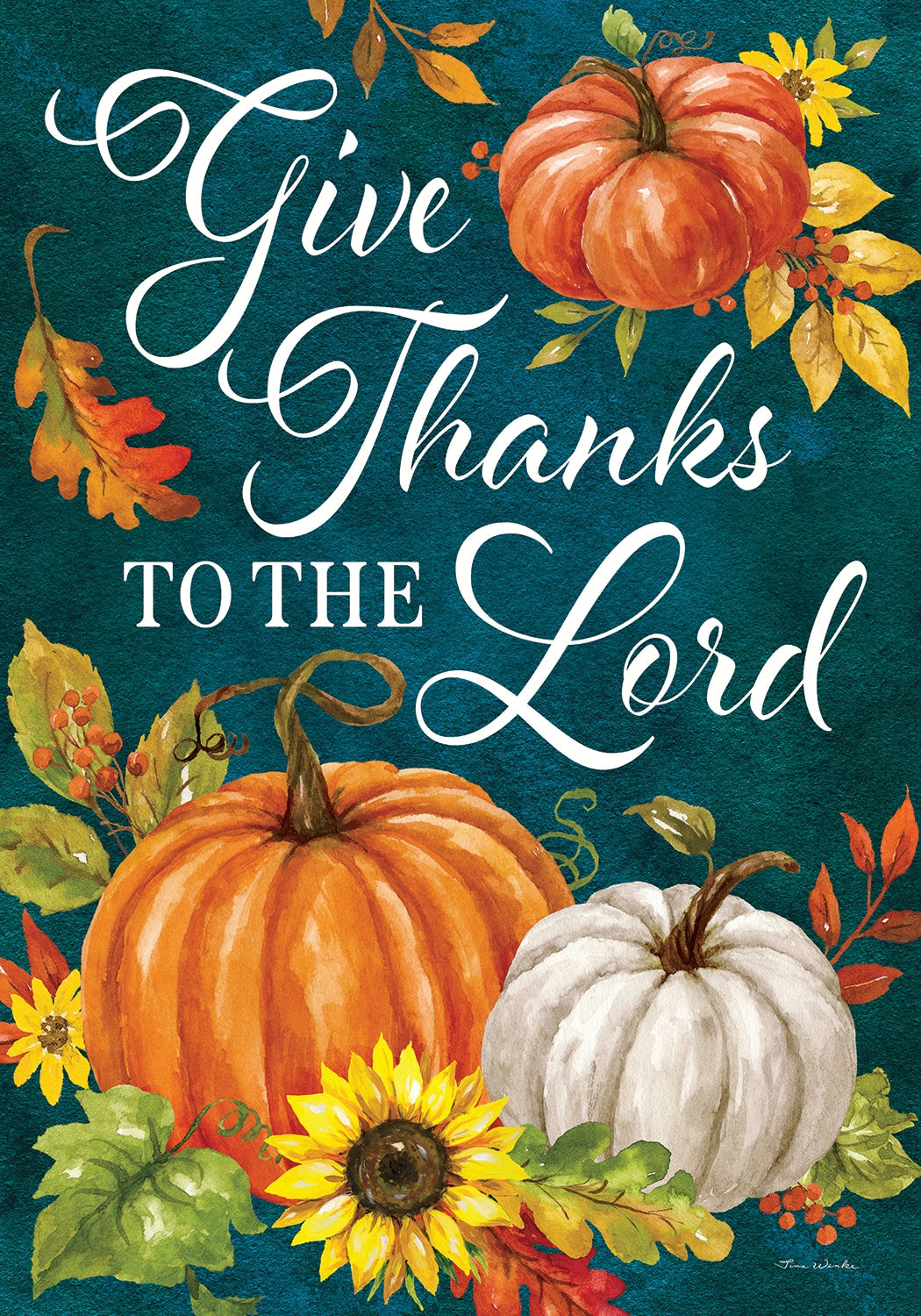 Garden Flag- Give Thanks Pumpkin