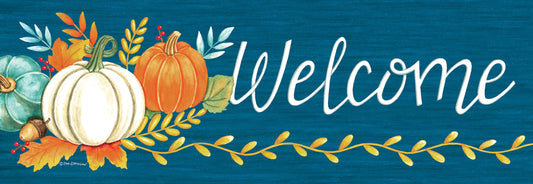 Signature Sign- Striped Pumpkin Wreath