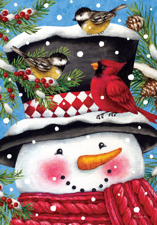 House Flag- Snowman and Birds