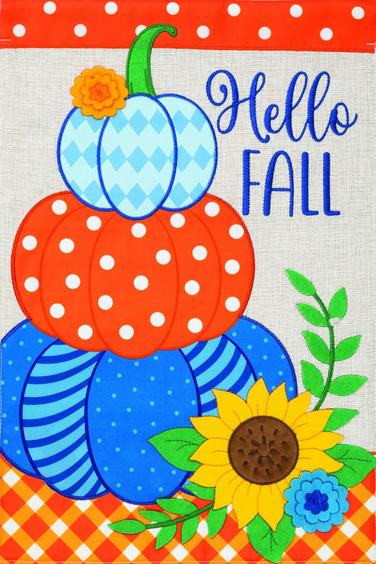 Vinyl Garden Flag- Pumpkin Stack
