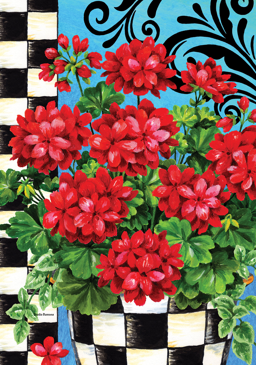 Garden Flag- Checkered Geranium