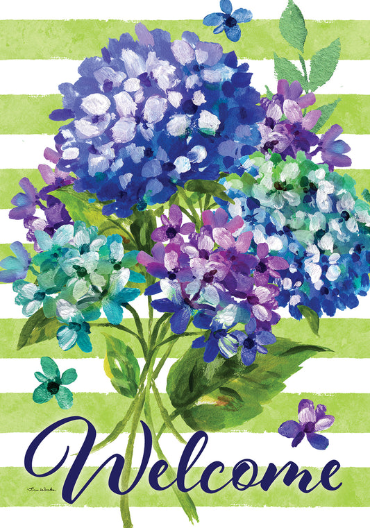 Garden Flag- Striped Hydrangeas