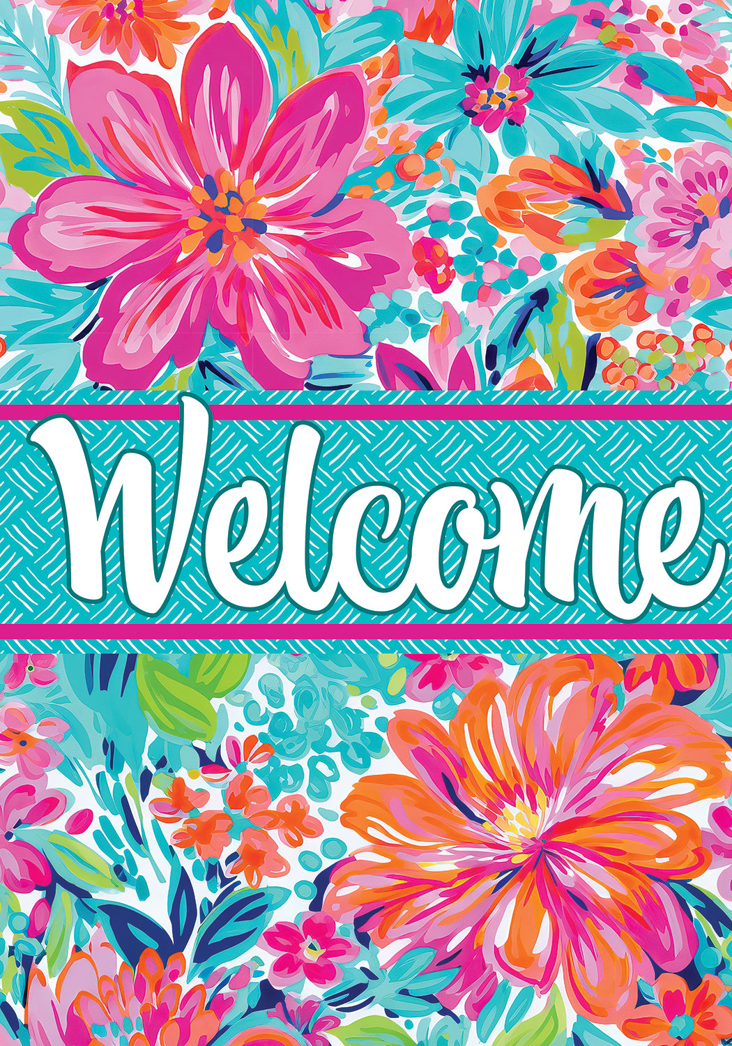 Garden Flag- Pink and Orange Medley