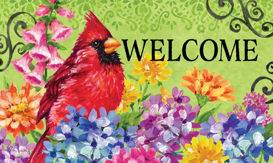 Mat- Cardinal with Flowers