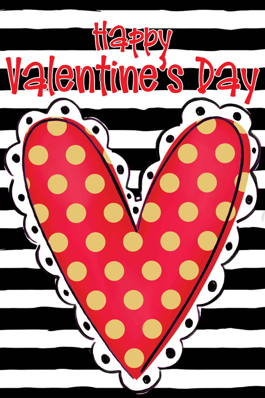 Vinyl Garden Flag- Polka Dot Heart