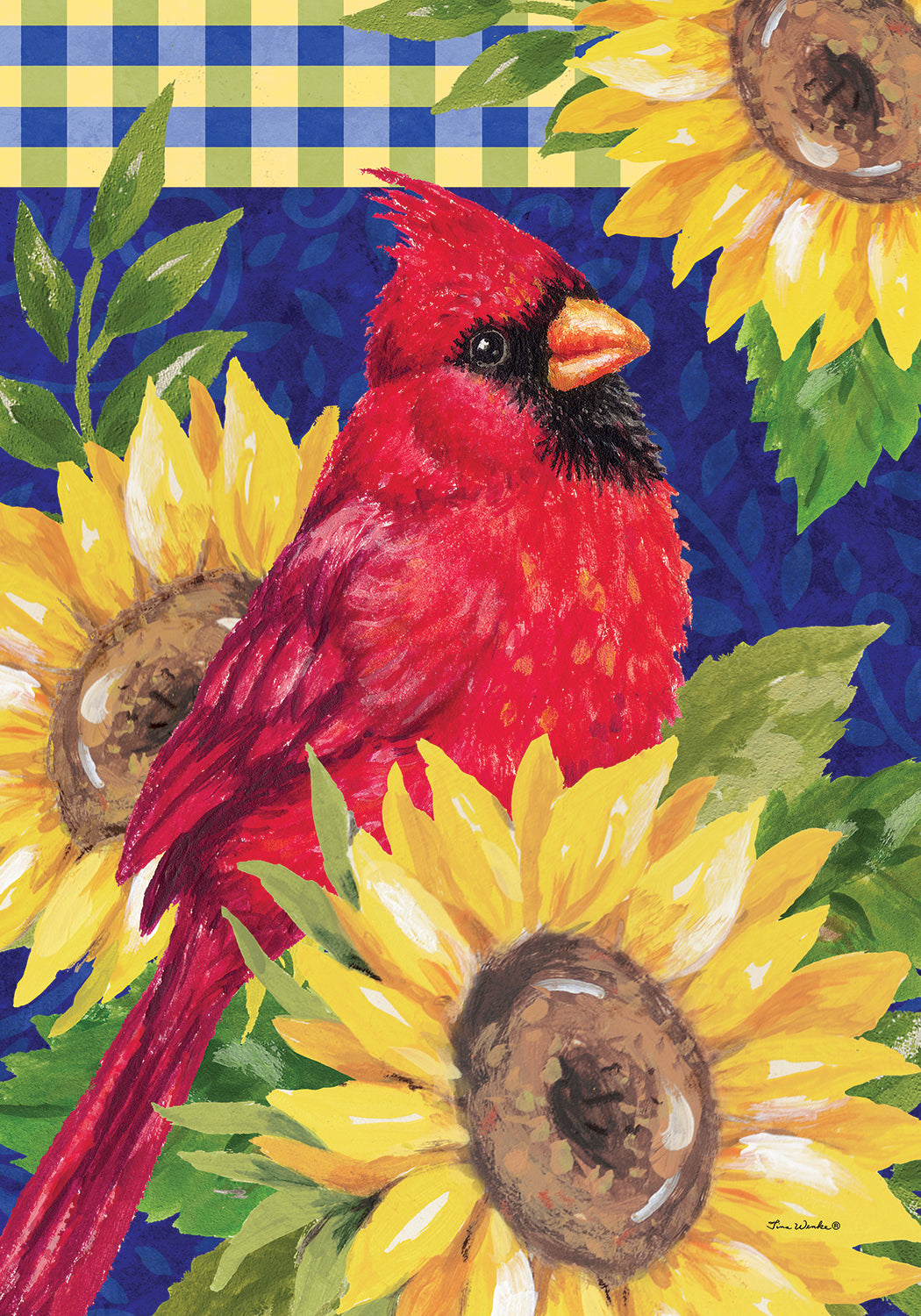 Garden Flag- Cardinal and Sunflowers
