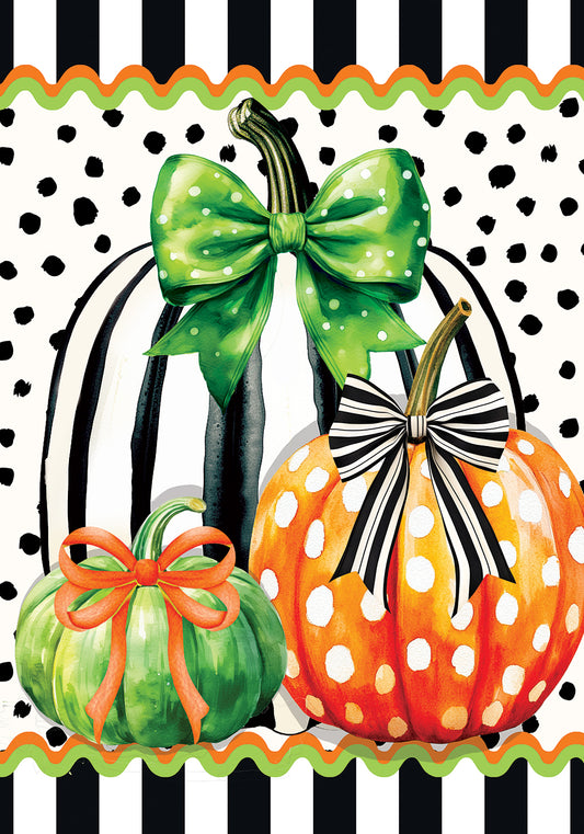 Garden Flag- Pumpkin Stripes