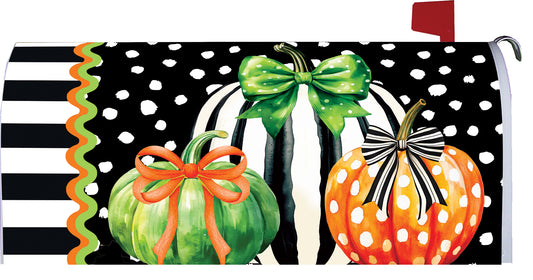 Mailbox Cover- Pumpkin Stripes