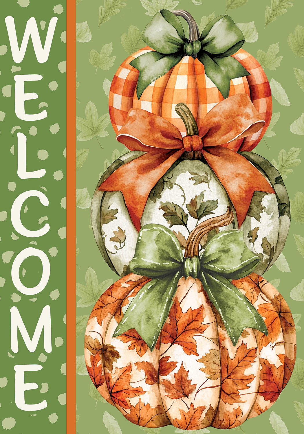 Garden Flag- Orange and Green Stack