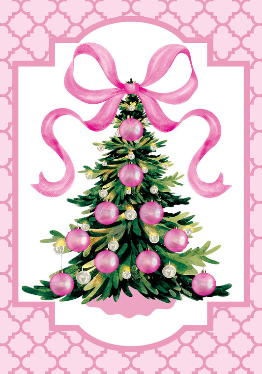 Garden Flag- Pink Christmas Tree