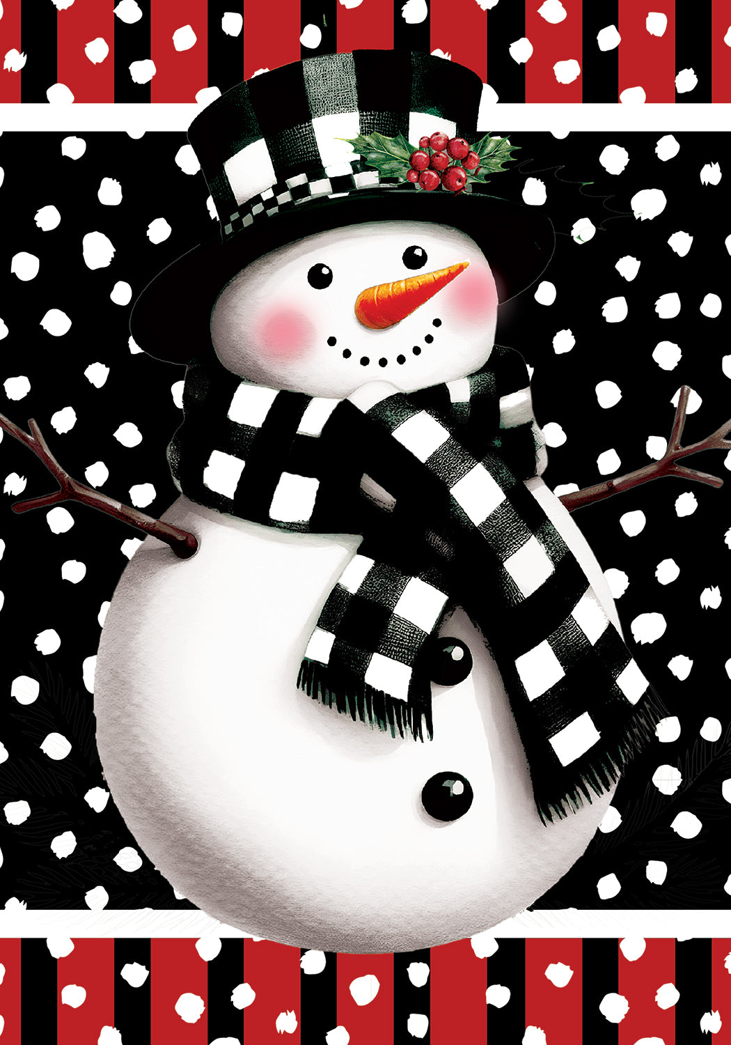 House Flag- Checkered Snowman