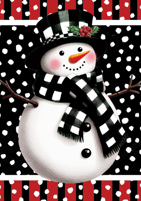 House Flag- Checkered Snowman