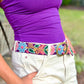 Plum Anabel Wide Embroidered Belt