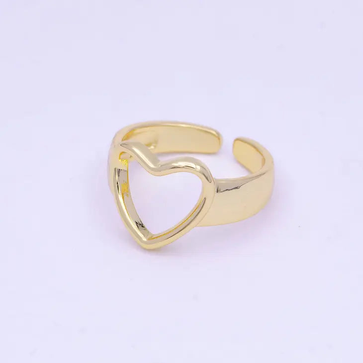 Open Heart Adjustable Ring