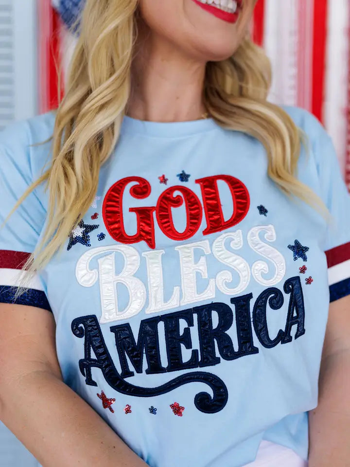 Brianna Cannon God Bless America Sparkle T-Shirt