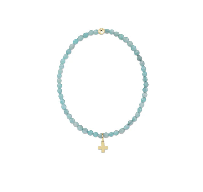 Enewton - Signature Cross Gemstone 3mm Gold Bead Bracelet