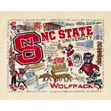 A NC State collegiate fine print art