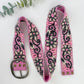 Pink Magnolia Wide Embroidered Belt