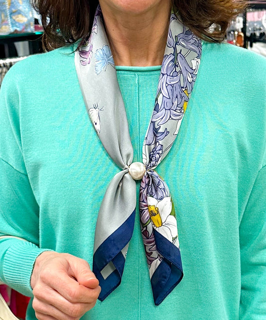 Magnetic Pearl Scarf Necklace