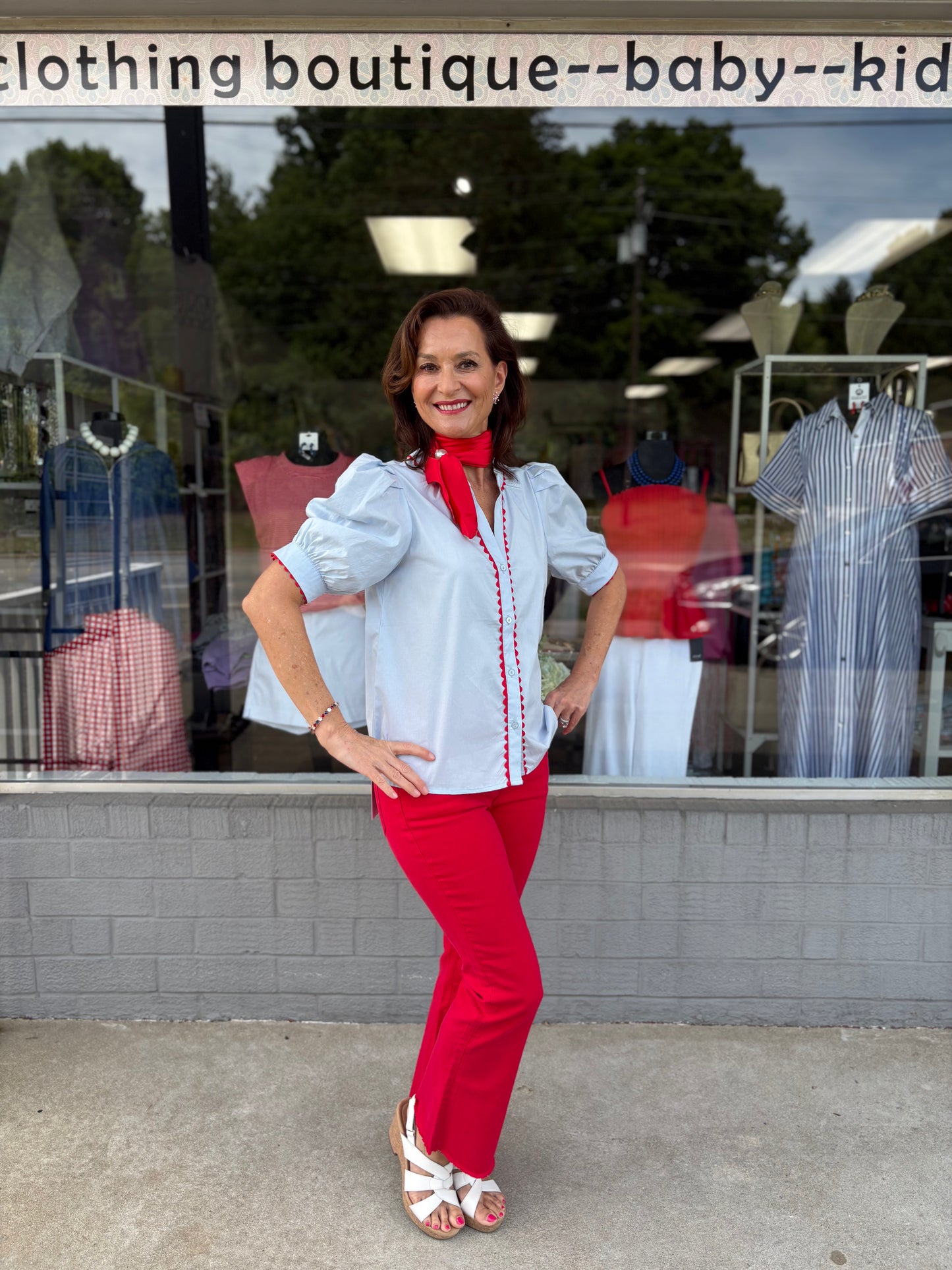 Elaine Light Blue Top